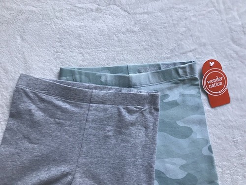 Wonder Nation Girls Camo Green & Gray Bike Shorts 2 Pack Size S (6-6X) Waist 20" - Picture 5 of 10