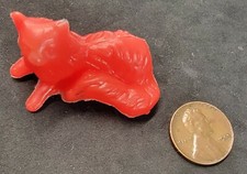 VINTAGE MINIATURE RED CAT BLOW MOLD KITTY DIME MACHINE 