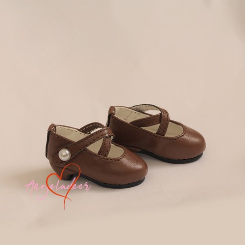 Zapatos de barco punta redonda 1/6yosd 1/4MSD BJD PU correas cruzadas blanco rojo café negro - Imagen 16 de 17