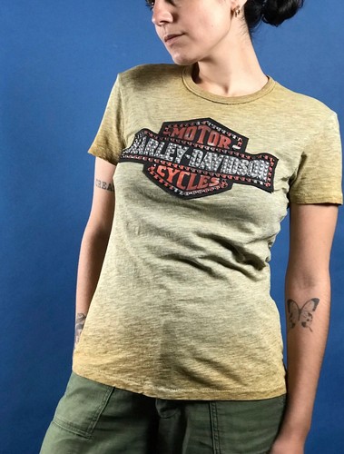 Harley-Davidson Women’s Small Studded Bar & Shield Logo Short Sleeve T Shirt - Picture 22 of 24