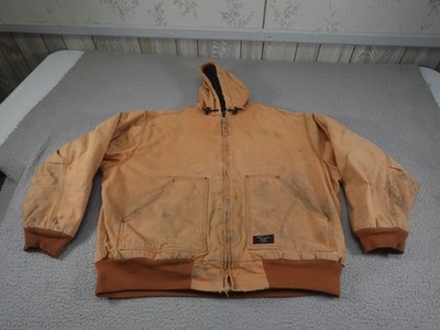 Walls Jacket Mens XL Brown Duck Canvas Sherpa Lined Workwear Carhartt Style