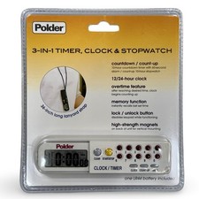 NEW Polder 3-IN-1 Timer Clock & Stopwatch 898...