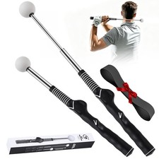 Retractable Golf Swing Trainer, Golf Grip Trainer with Arm Band for Right-Han...