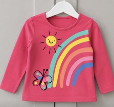 F&F Baby Girls Red/ Rainbow Long Sleeve Top 3–6 Months VGC