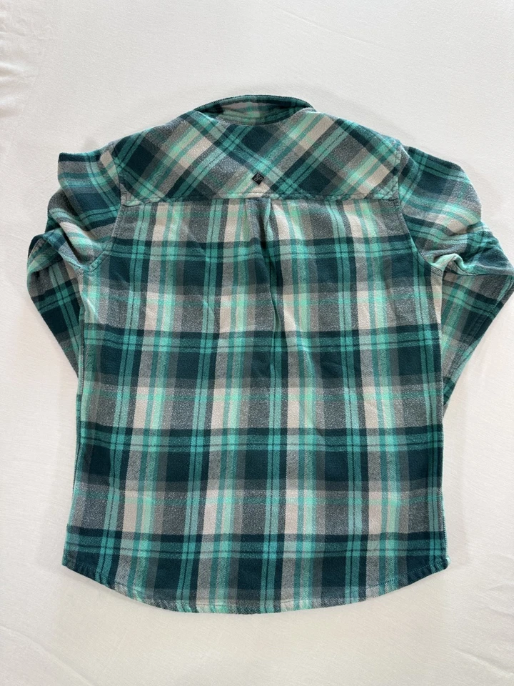 Prana Men's Flannel Size Small Blue Plaid Long Sleeves, Medium Weight, Outdoor - Image 2 of 4