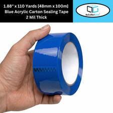 1.88"x110 Yards 2 Mil Blue Colored Carton Sealing Tape Acrylic Tape 6 Rls
