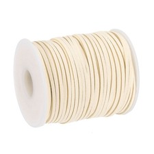 49.21 Yard 2.6mm Flat Leather Cord Suede String for DIY Crafts, Beige 1 Roll