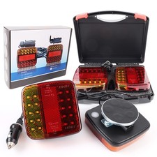 2X Wireless Trailer Lights Magnetic LED Tow Light Turn Signal Brake Reverse Stop