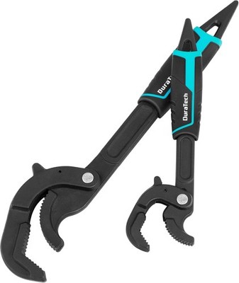 DURATECH Multi-function Adjustable Pipe Wrench Set, 2-Piece, Quick Black 