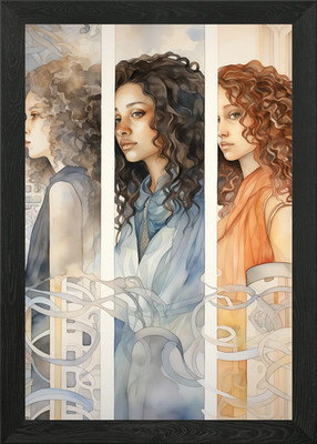 Frau Lebensphasen Portrait gerahmtes Wandbild Poster Leinwanddruck Bild