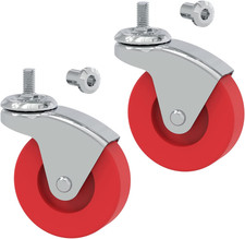2 Pack 2.5 Swivel Caster Wheels For Creeper Cart Stool With Threaded Post Mount