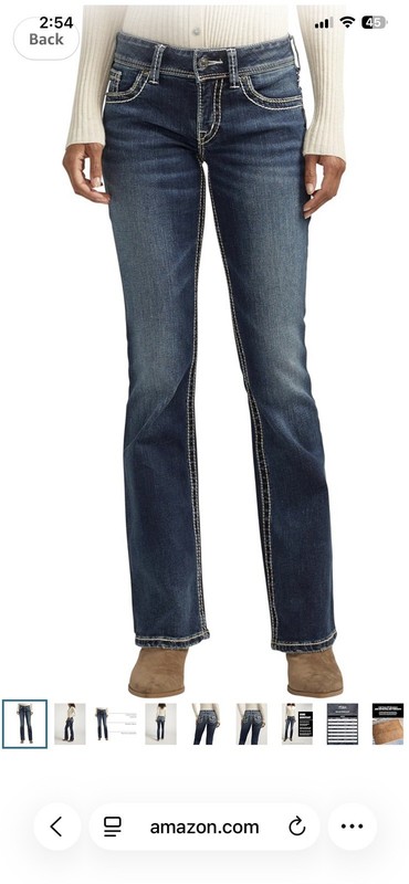 Silver Jeans Suki Curvy Fit Mid Rise Bootcut Stretch W34 L30 Indigo New Denim