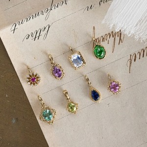 Authentic 8pcs 18K Gold Plated Color Birthstone Charm Pendants Necklace Bracelet DIY Bulk