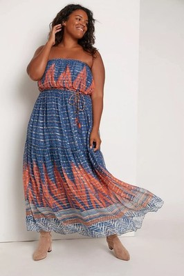 Anthropologie Verb Pallavi Singhee Nora Ikat Maxi Dress Boho Metallic Blue 8 NWT