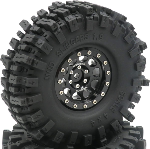 1.9 Beadlock Wheels and Tires 120Mm Tall Soft Sticky 1.9 Mud Slingers T8 Tires & - Picture 9 of 12