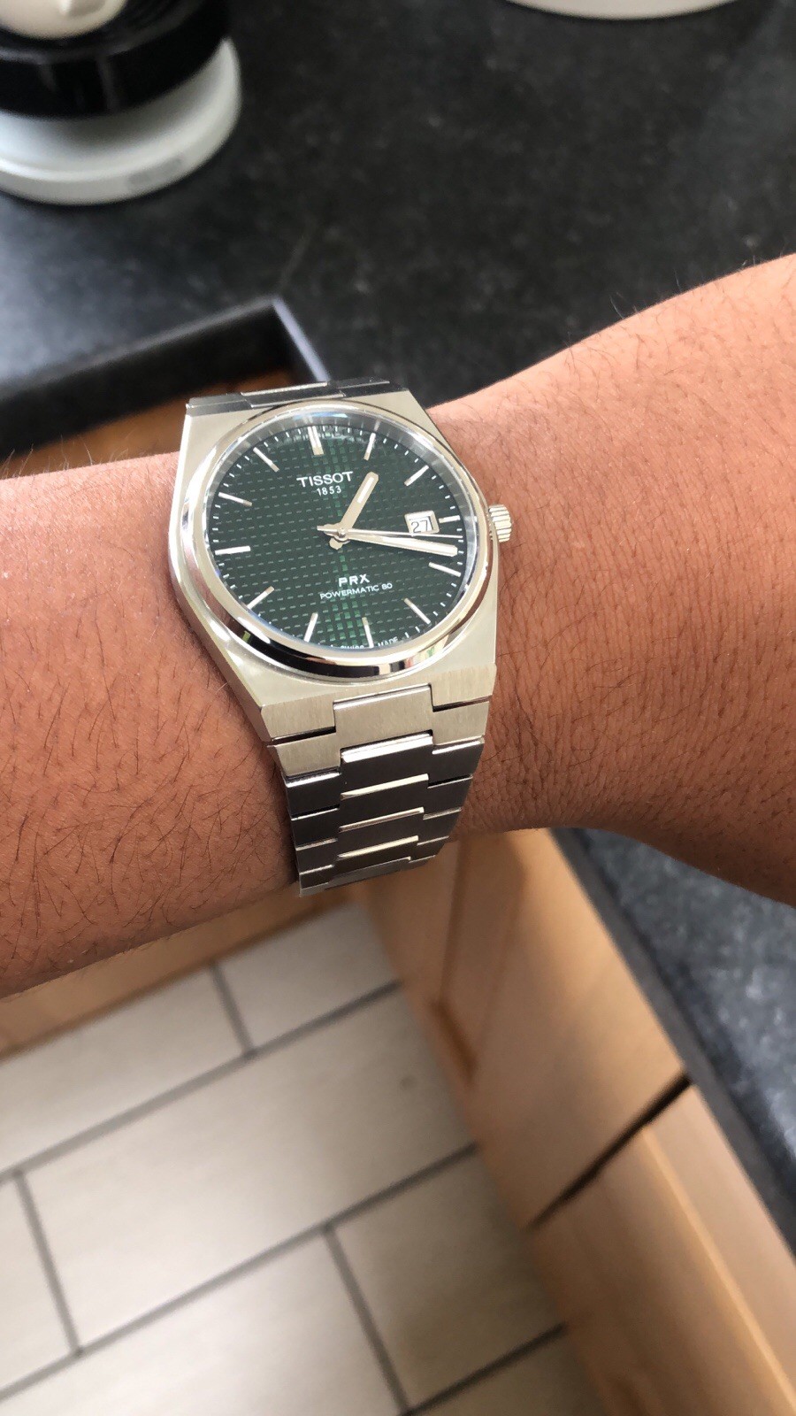 Tissot PRX Powermatic 80. 40mm. Green Waffle Dial