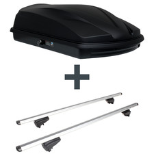 Dachbox LEVUP Cube 370 + Dachträger Menabo Pick-Up für Ford Focus Turnier IV HP