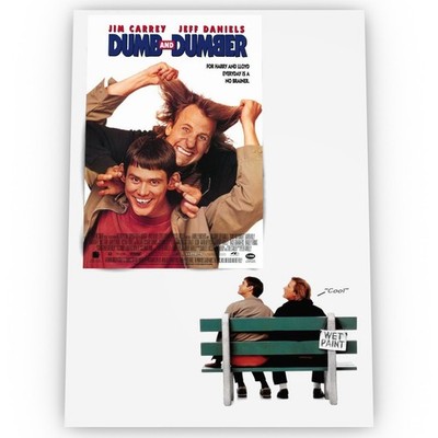 Dumm und Dümmer Filmposter Satin Hochwertig Atemberaubend Archiv A1 A2 A3