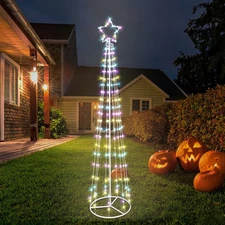 Christmas Tree Waterfall Lights LED RGB Color Changing for Indoor Outdoor