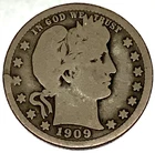 1909 P Barber Quarter Dollar 25 Cents Very Good Circulated Condition - 1876