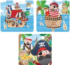 FUN TOYS - PIRATE JIGSAW PUZZLE Kids Party Bag Filler Favours Fun Mini Wand Toy