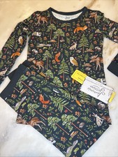 Jammie Session Bamboo Long Sleeve Pajama Set Size 7/8Y Woodland