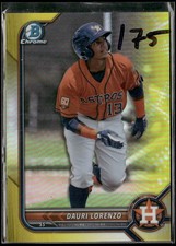 Dauri Lorenzo 2022 Bowman Chrome #BCP-217 Prospects Yellow Refractor #/75 Astros