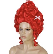 Victorian Red Fluffy Wig, Queen Character Cosplay Halloween Wig