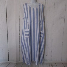 April Cornell Dress XXL Blue Stripe Nantucket Porch Dress Midi Cottagecore