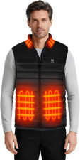 Unisex Lightweight Heated Vest - 6 Heating Zones, 3 Temperature Settings