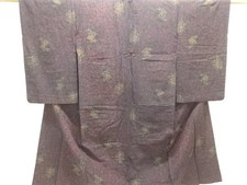 7569749: JAPANESE KIMONO / ANTIQUE KIMONO / TAISHO ROMAN STYLE / WOVEN ARABESQUE