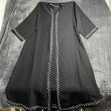 Black Embroidered Long Sleeve Abaya Size 52
