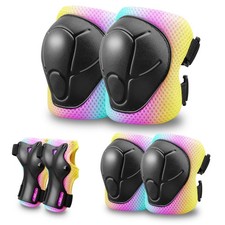 Kids Protective Gear Set Knee Pads for S 3-8Years , Pink Blue Yellow