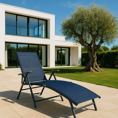 BRUKA GERMANY Sonnenliege RIO Schwarz Gartenliege Liegestuhl Relaxliege Strandliege Liege