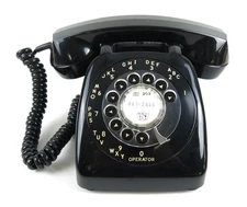 Vintage Automatic Electric AECO Black Rotary Dial Desk Phone - Working