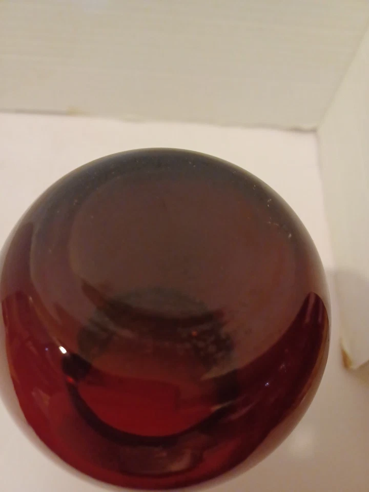 Vintage Anchor Hocking Royal Ruby Red Glass Vase Harding Pattern 1930s +1 Ruffle - Image 3 of 4