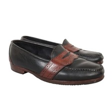 Vintage Polo Ralph Lauren Penny Loafers Dress Shoes Black Brown Estimated US 10