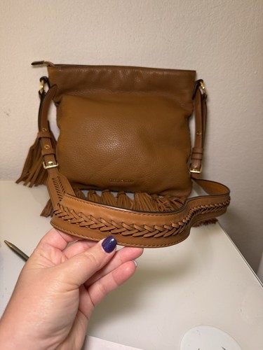 Michael Kors Camel Brown Tasseled Crossbody Purse Braid Strap Design Western - Picture 4 of 17