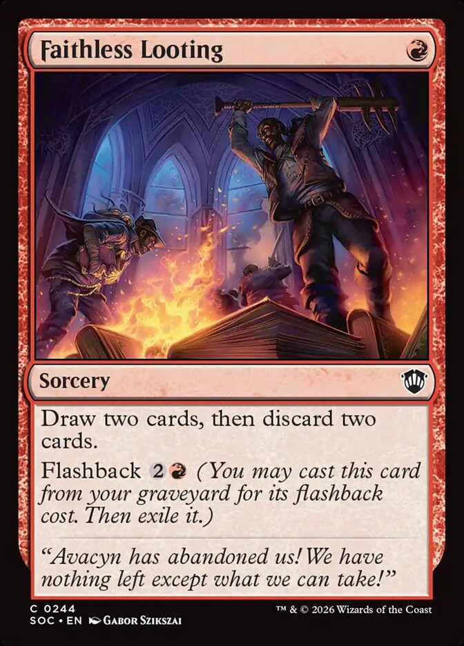 Faithless Looting 244 NM Secrets of Strixhaven Commander MTG