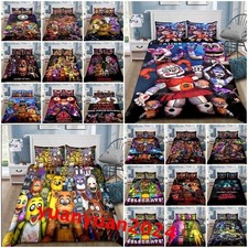 FNAF Five Nights at Freddy's Duvet Cover Pillowca Single Double King Bedding Set