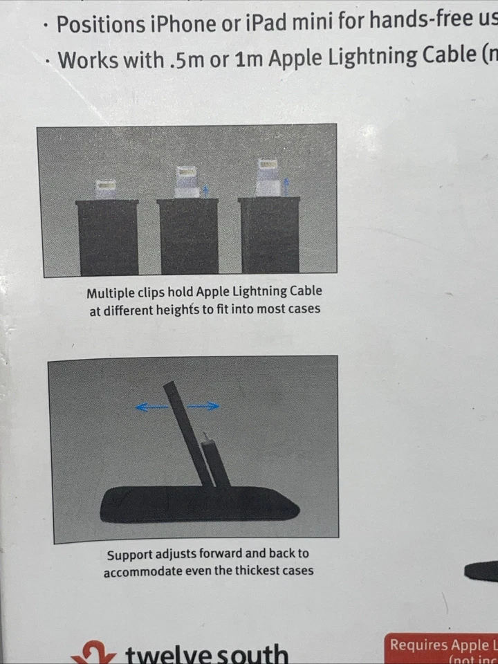 Twelve South HiRise Black Lightning Desktop Stand for iPhone and iPad Mini - Image 4 of 4