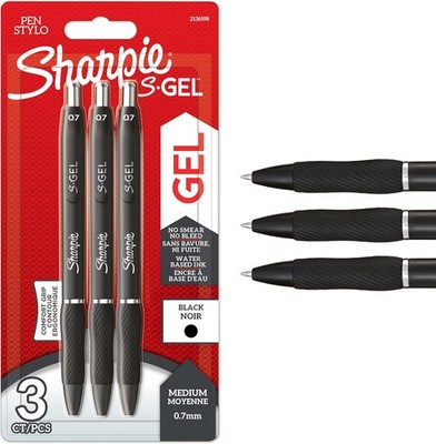 Sharpie S-Gel Gelstifte | mittlere Spitze (0,7 mm) | Gelschreiber mit schwarzer
