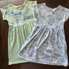 Disney Lilo  Stitch Girls Play Dress Short Sleeve 2 Pack Size Large 10/12
