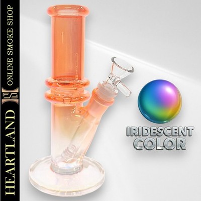 8'' Small Straight Tube Beaker Bong Glass Mini Water Pipe Hookah