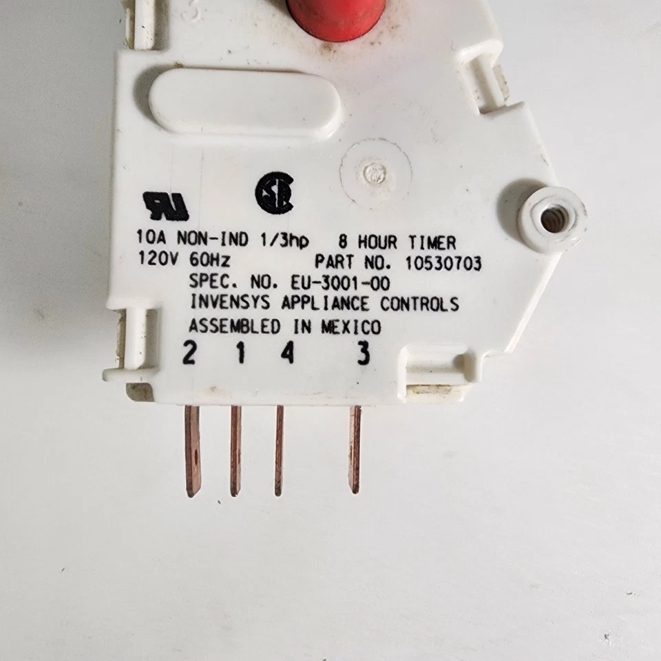 Temporizador de descongelación de 8 horas para refrigerador Maytag 10530703 Foto 2 de 4