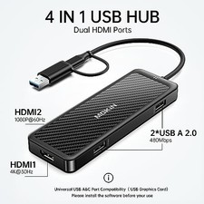 MOKiN USB-C 4in1 USB to Dual HDMI Docking Station - MODEL MOUC5605