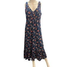 Loft Beach Navy Floral Maxi Dress Size M