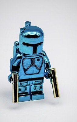 Lego verchromt Boba Fett Minifigur Star Wars + Waffe Waffen Neu!!