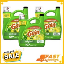  3 Pack  Gain Laundry Detergent Liquid, Original Scent, 154 fl oz, 107 Loads