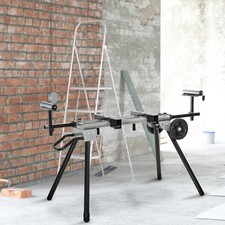 DURHAND Base per troncatrici troncatrice acciaio 123,5-245 cm nero+argento